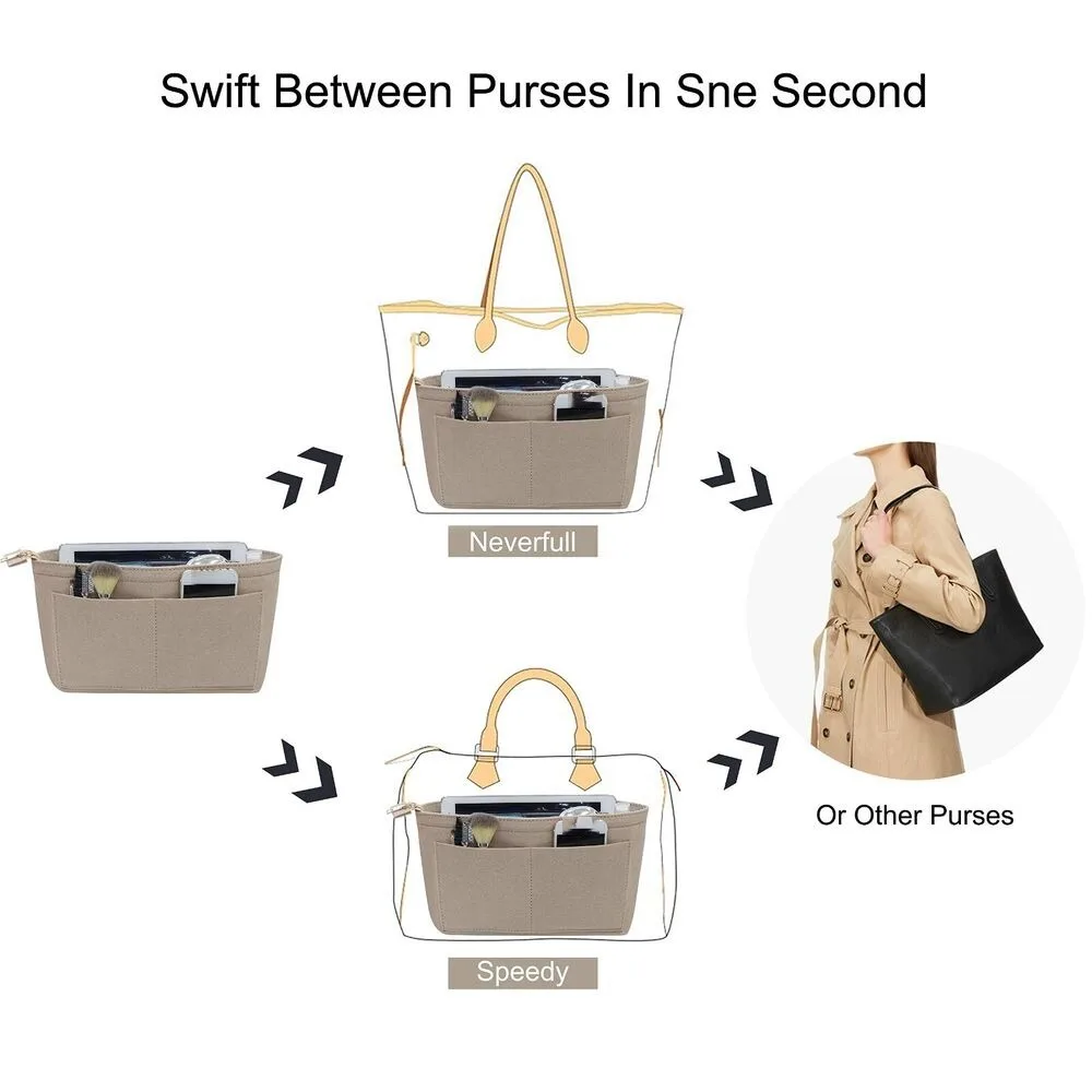 Lining Fit Various Felt Insert Bag Brand Bags For Handbag Cosmetic Bags Portable Make up Organizer Women