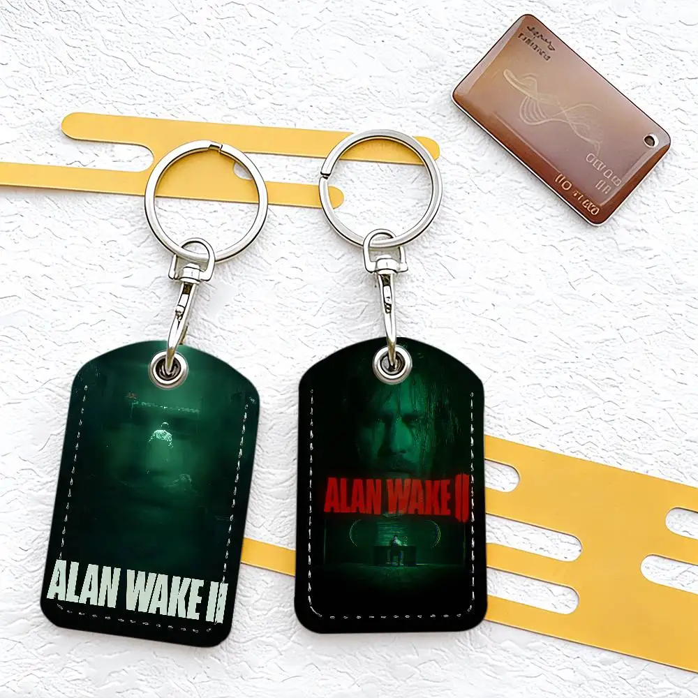 

Game A-Alan Wake 2 Card Holders Anti-lost Student ID Card Protective Cover Cases Campus Access Cards Key Chain