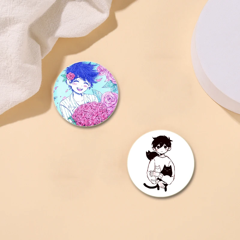 32/44/58MM Anime RPG Omori Round Pins Cartoon Badges Cosplay Handmade Tinplate Brooch for Backpack Clothes Chest Ornament Gifts