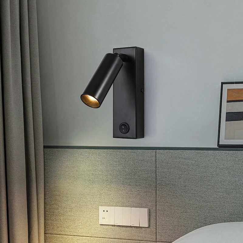 Imagem -03 - Lâmpada de Parede Led com Usb Comutável Preto e Branco Bronze Candeeiro Criativo para Quarto Lâmpada de Cabeceira Novo 3w