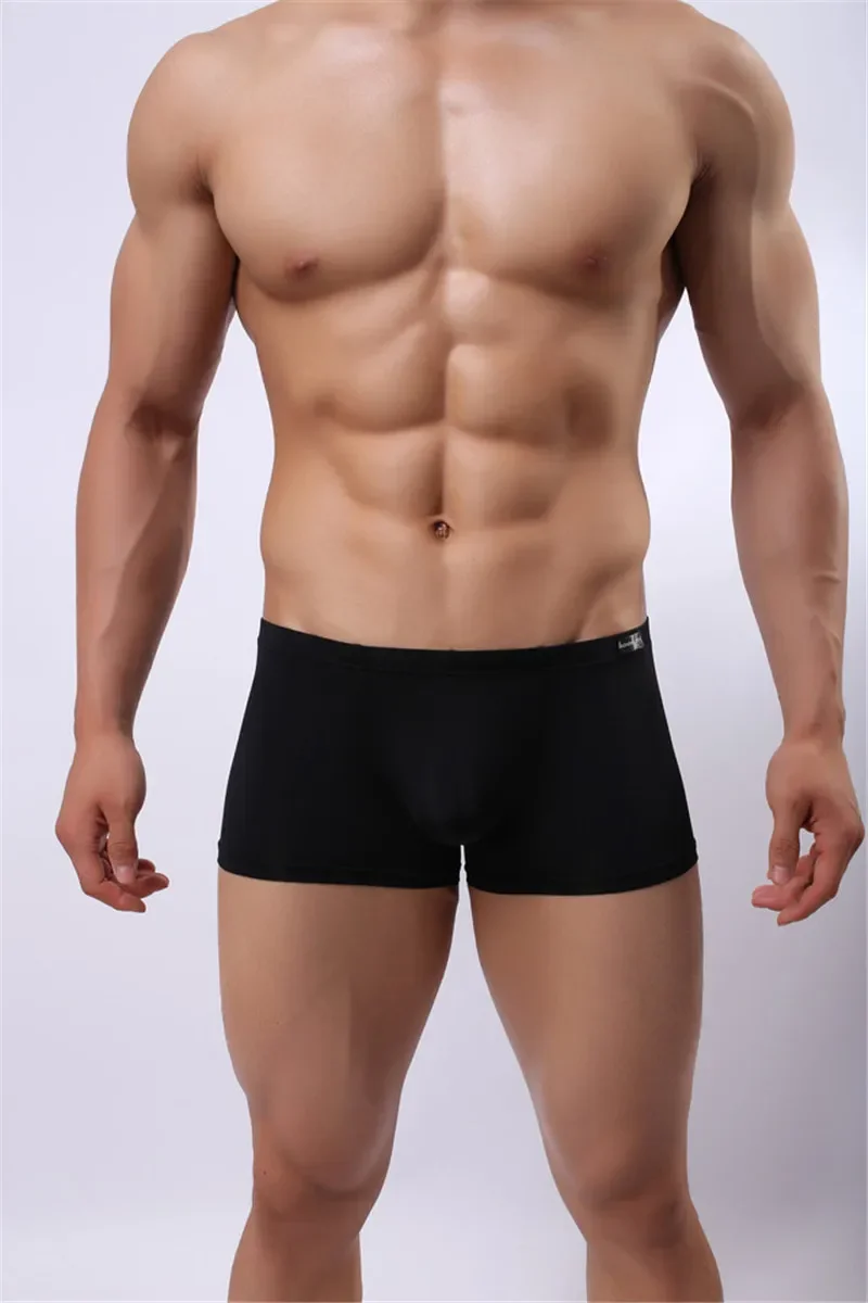 

Men Boxers Ice Silky Underwear Male Sexy Ultra-Thin Underpants Men's Cuecas Tight Boxer Shorts Men's Underwear Nightwear