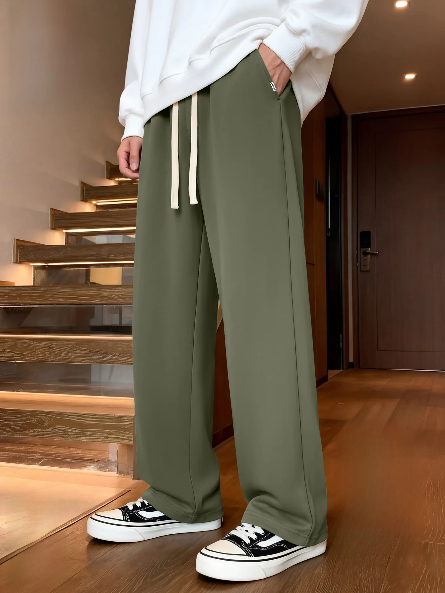 

Men's Fce Lined Straight Leg Sports Pants American Sle Casual Trousers Spring 2026 Trendy Brand Warmth