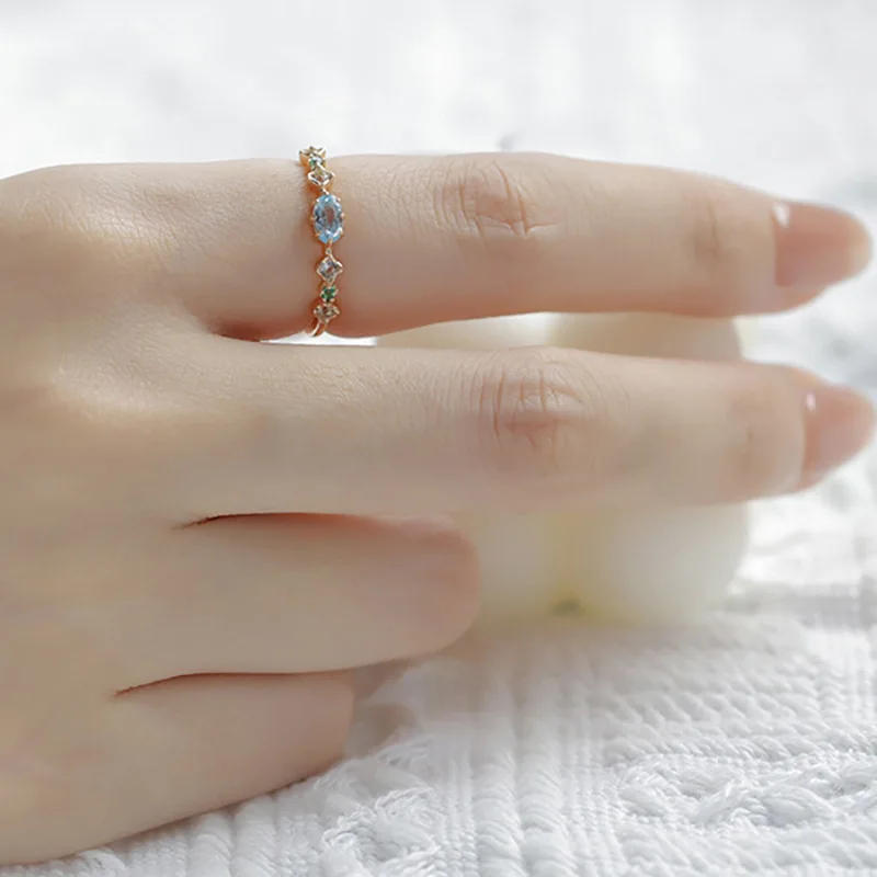 VENTFILLE 925 Sterling Silve kryształowy pierścionek dla kobiet Girl Gif elipsa projekt wszechstronny modny świecąca biżuteria Dropshipping