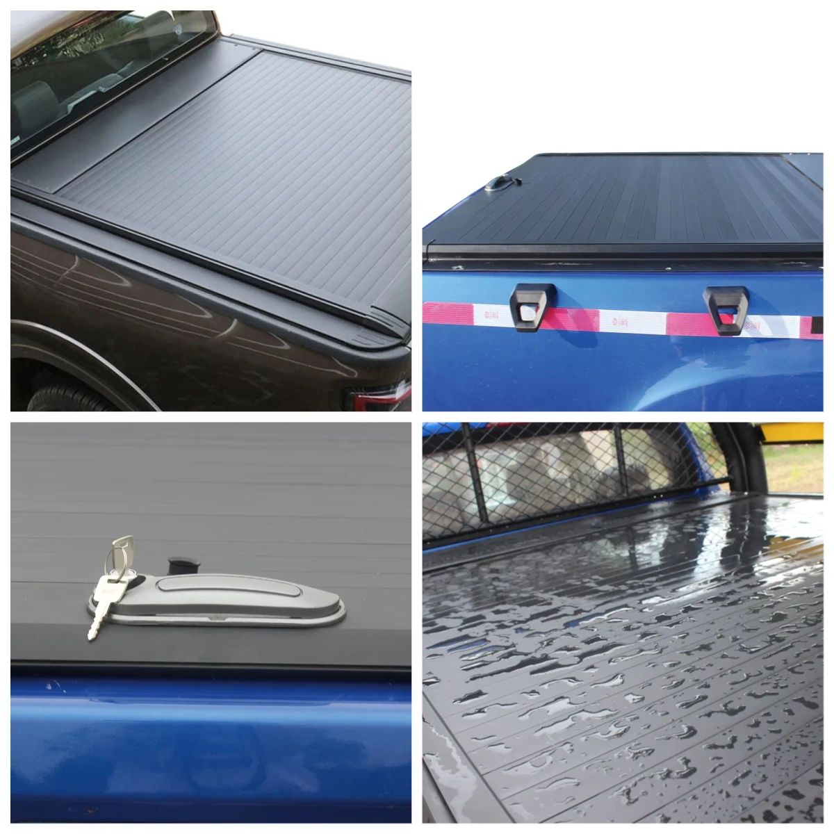 

Pickup Truck Tonneau Covers for tacoma Aluminum Anti-rust Retractable Roller Shutters with Locking Rolling up Lid Canopy