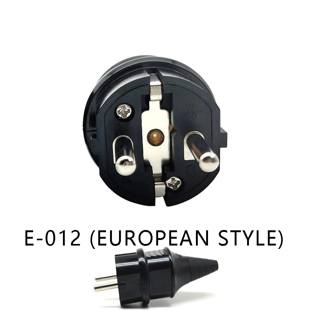 EU Schuko Plug Adapter IP44 Industry 250V10A Type F Male Replacement Outlets Rewireable Electeical Connector For Power Extension