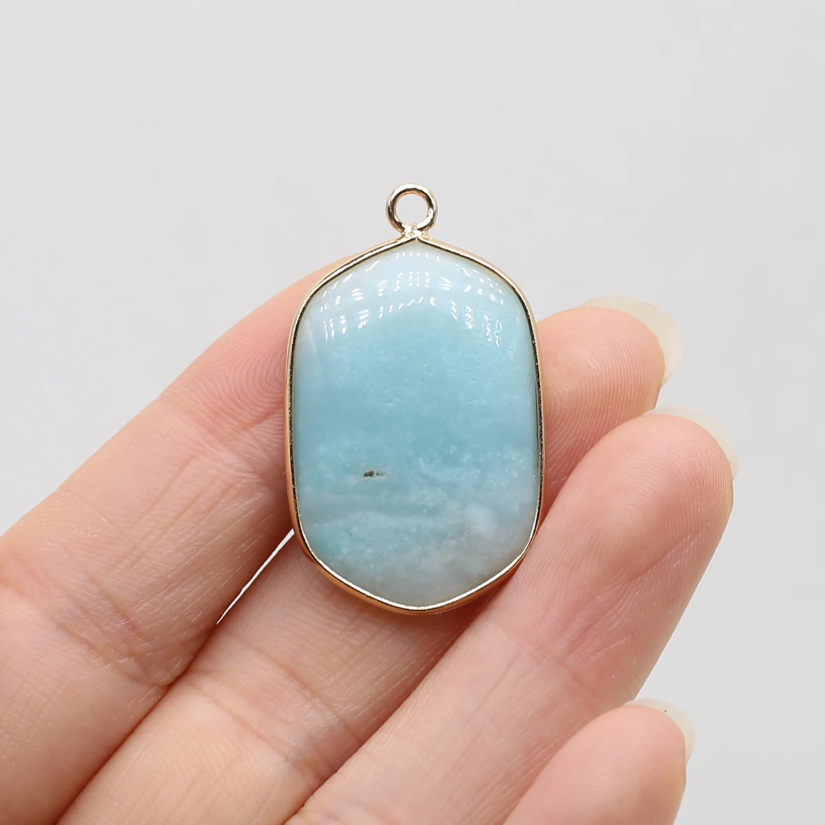 Natural Semi-Precious Stone Amazonite Pendant Connectors for Jewelry Making DIY Necklace Bracelet Earring Accessories Wholesale