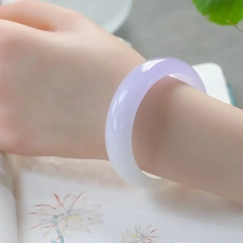 Violet bracelet mauve white jade bracelet girlfriend gift light luxury