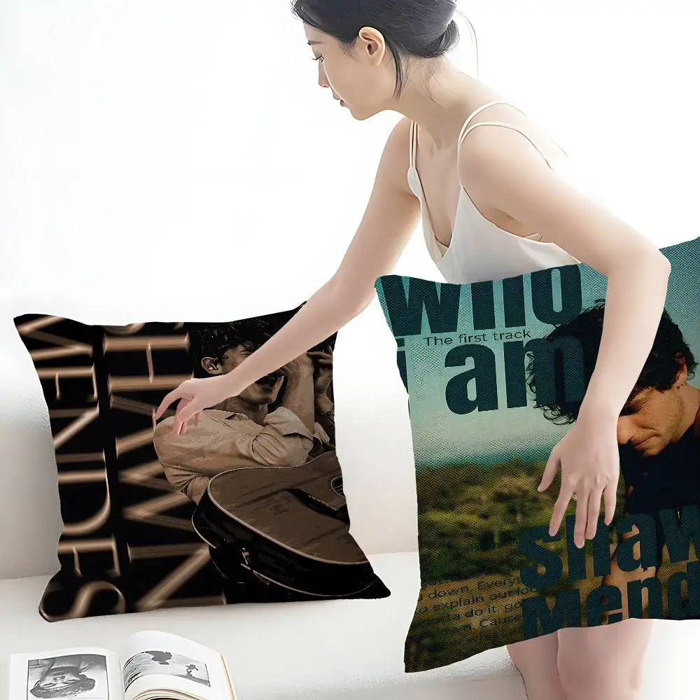 S-Shawn Mendes SINGER Cushion Cover Pillow Cover Decor Pillowcase Printed Cushion Case for Couch