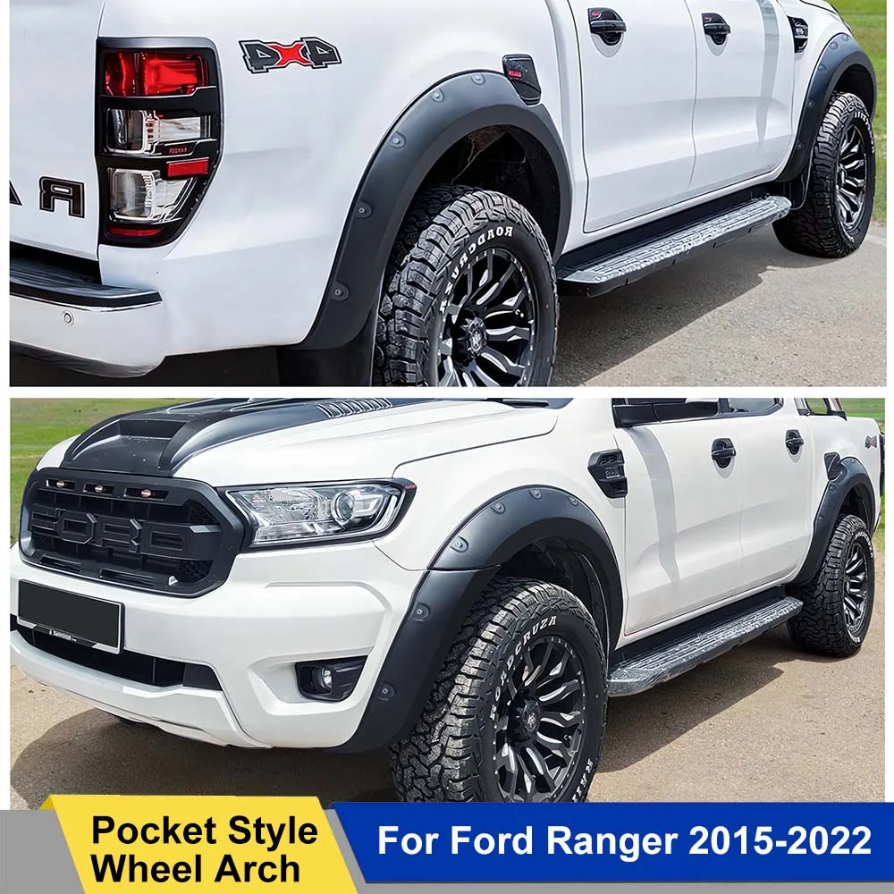 

Fender Flares Set Wheel Arch Extension For Ford Ranger 2015-2018,2019-2022 T7 T8 MK2 MK3 Mudguards Double Cabin Car Accessories