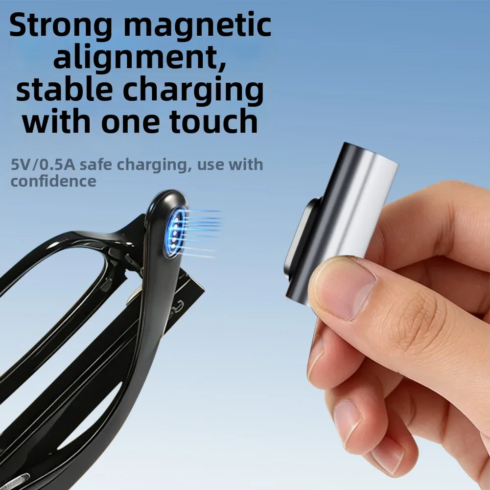 For Rokid AI Glasses USB C Charger Magnetic Adapter Smart Glasses Magnetic Charging Dock Station Intelligent Glasses Accessories