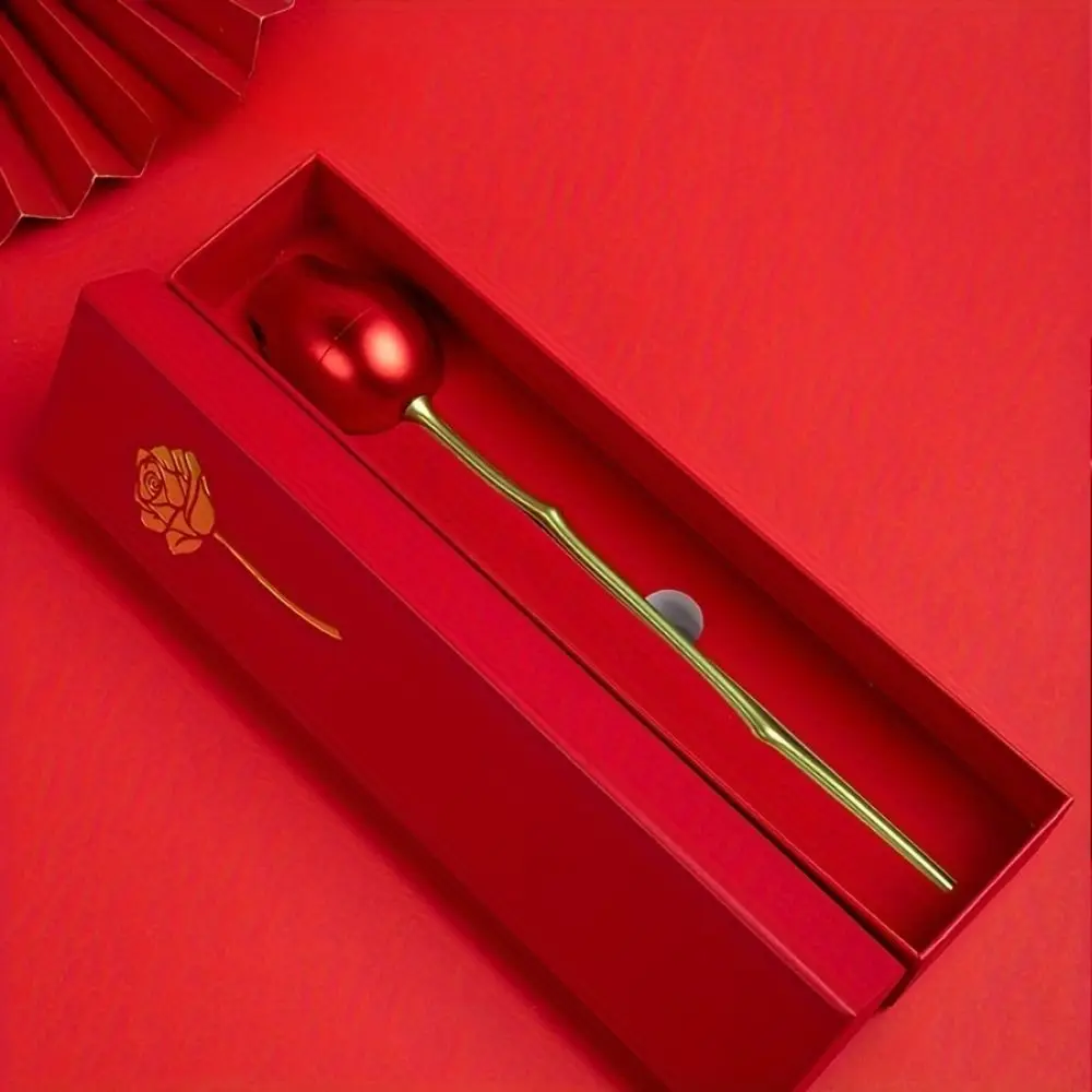 

Romantic Simulation Rose Ring Box Velvet Pendant Packaging Gift Display Box Portable Red Wedding Ring Storage Box