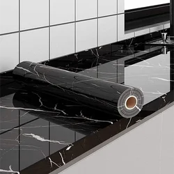 80cm Width Kitchen Oil Proof Waterproof Wallpaper Self Adhesive Fire Prevention Wall Sticker Aluminum Wall Paper Cabinet Decor