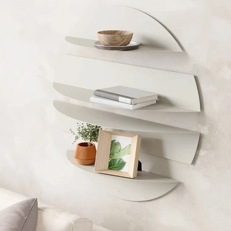 Minimalist Metal Wall Mounted Shelf Living Room Storage Rack Multi-Functional Bedroom Organizer Layered Kitchen Spice Rack