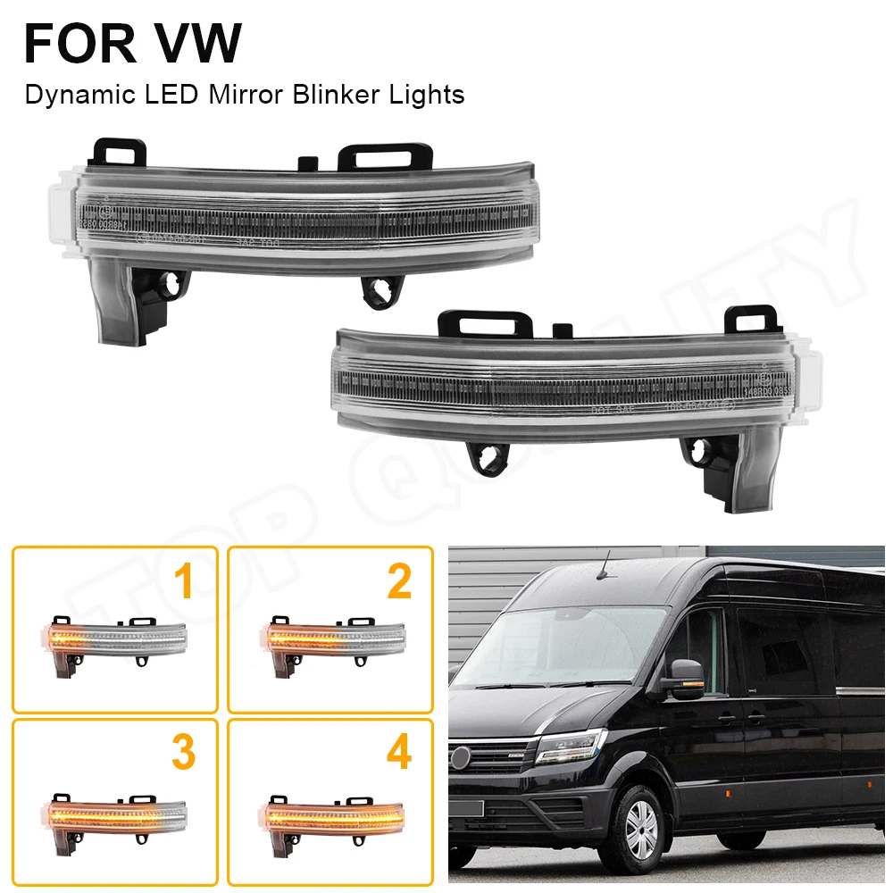 

For Volkswagen Crafter MK2 2017- Dynamic LED Turn Signal Light Side Mirror Indicator Sequential Blinker Lamp