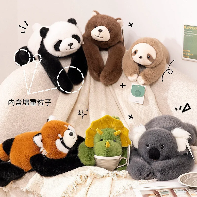 65cm Long Arm Stuffed Animal Arm Weighted Soft Plush Pillow Raccoon Koala Bear Sloth Dinosaur Gift for Boys and Girls