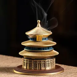 Creative Copper Incense Burners New Chinese Temple Of Heaven Home Indoor Living Room Bedroom Buddhist Hall Decoration censer 1Pc