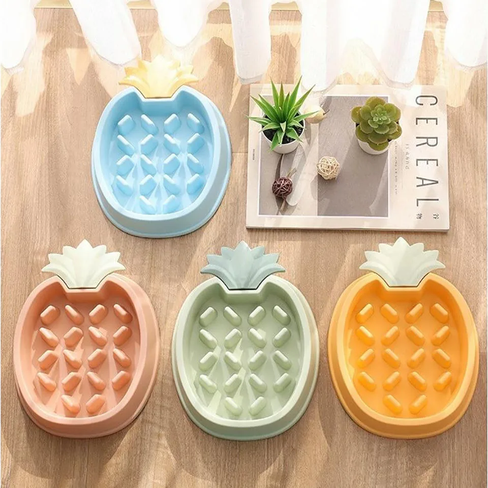 

Pet Pineapple Slow Food Bowl Dog Slow Food Bowl Cat Bowl Dog Food Bowl Anti-overturning Pet Bowl Kitten Puppies Eating Bowl