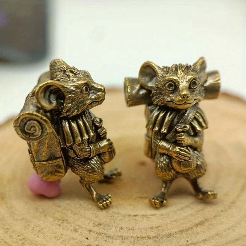 الفئران المسافر النحاس سكين الخرز الحيوان ماوس DIY Paracord المنسوجة أساور الحبل مفتاح سلسلة المعلقات اكسسوارات أداة الشنق #3