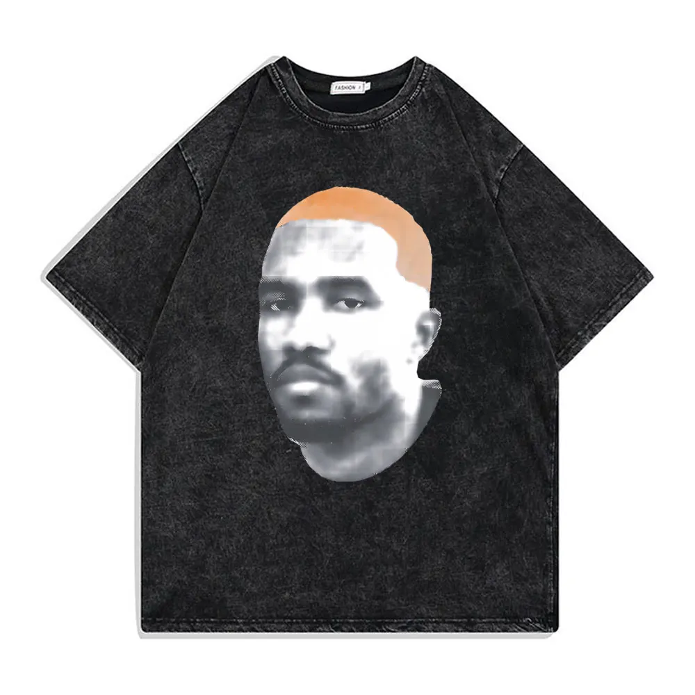 

Washed Vintage Blond Hip Hop Tshirt Rapper Frank Head T-shirt Ocean Oversized T Shirts Male Oversized Tees Men's Cool Streetwear