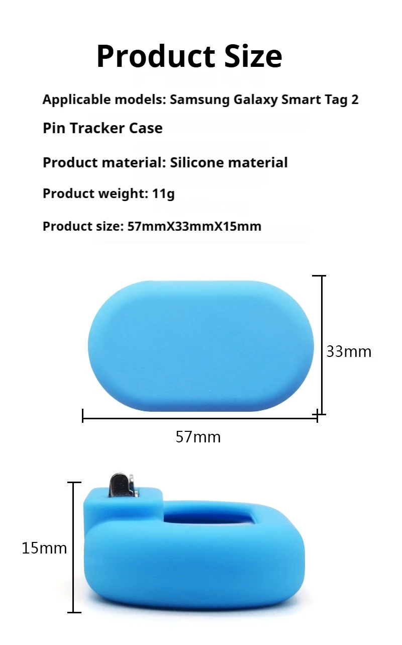 Eayburst Cover für Samsung Galaxy SmartTag2 Hülle mit Pin, rutschfeste weiche Silikonhülle für Kinder, GPS-Tracker-Zubehör – Detail 6