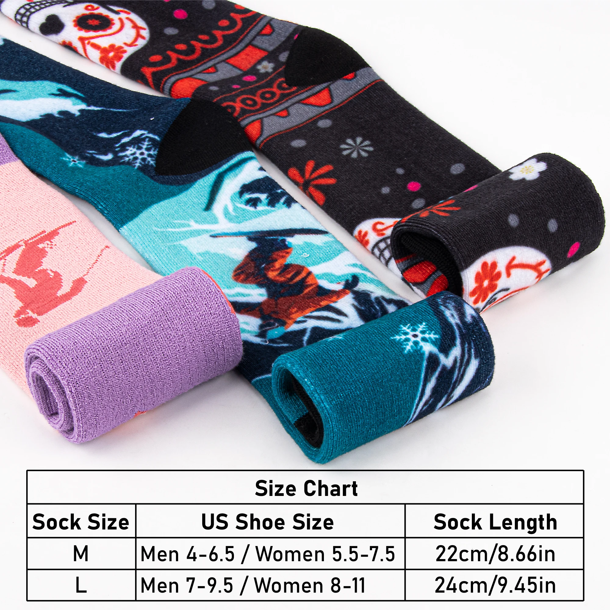 جوارب دافئة تصل إلى الركبة جوارب تزلج من الصوف جوارب عالية مضحكة أنيقة للتزلج على الجليد والشتاء الحراري والصيد والرياضة في الهواء الطلق