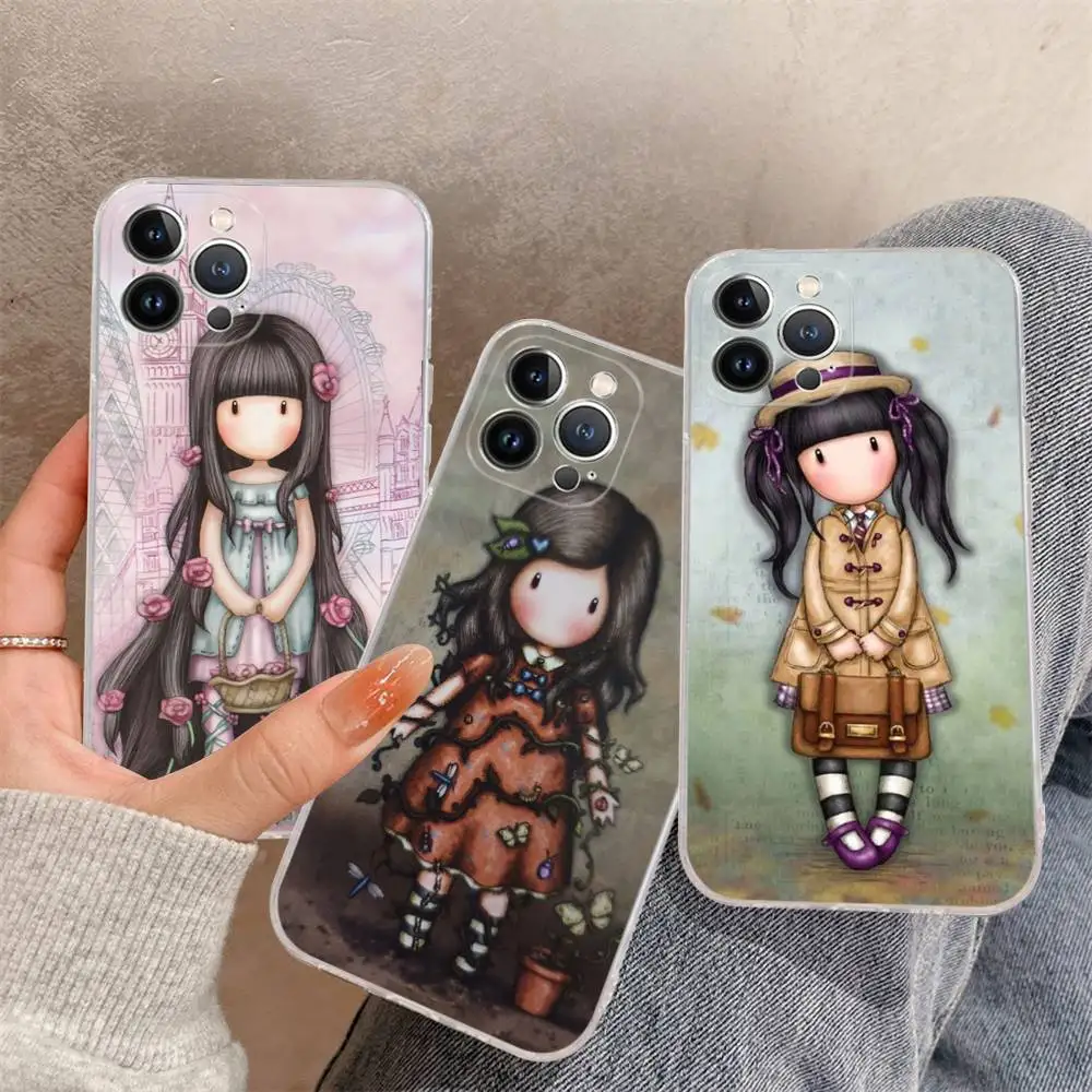 Funda de teléfono con dibujos animados de Gorjusses S-Santoro para IPhone 17 16 15 14 13 11 12 Pro Max 16 Plus transparente