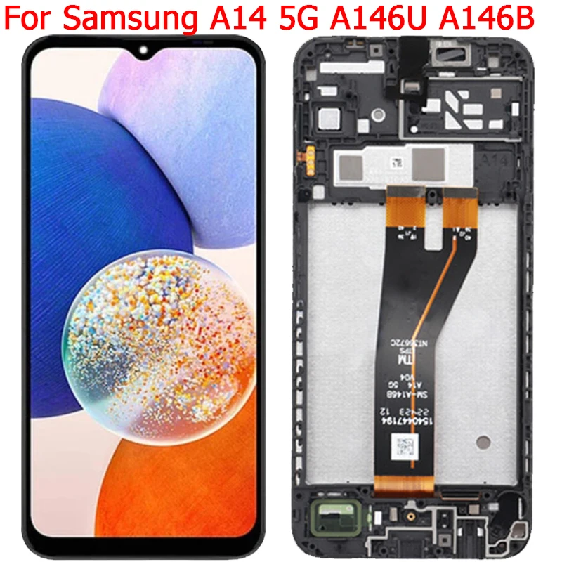 

For Samsung A14 5G LCD Display Screen With Frame 6.6"SM-A146B A146U A146P A14 Display LCD Screen Replacement