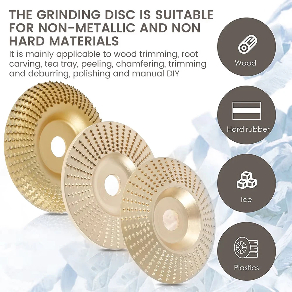 1/3/9PCS Wood Carving Disc Set–100mm & 95mm Grinder Wood Grinding Wheels,Polishing Accessories for Rotary Tools LAKIMI LK-AA202
