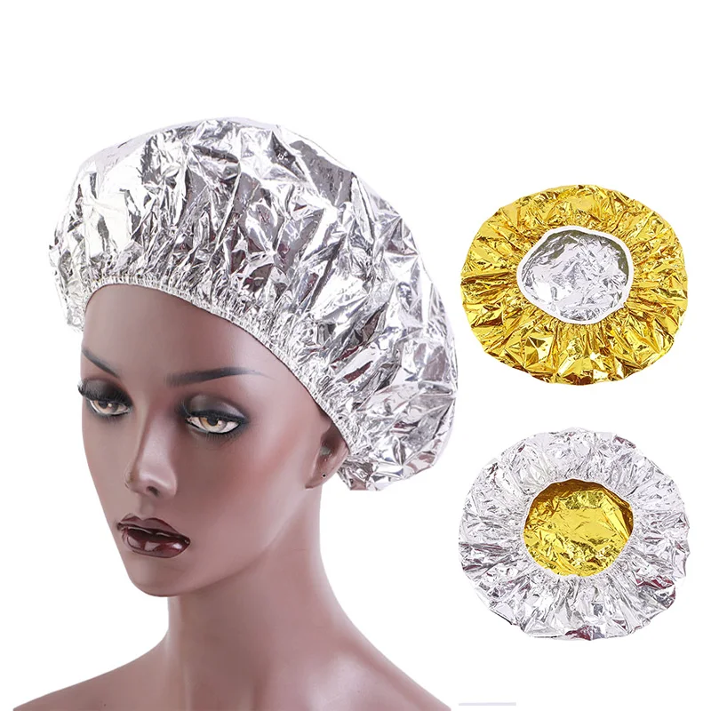 2 teile/los profession elle einmalige Dusch haube Wärme isolierung Aluminium folie Hut elastische Bade kappe für Frauen trocken zu Hause Spa Friseursalon