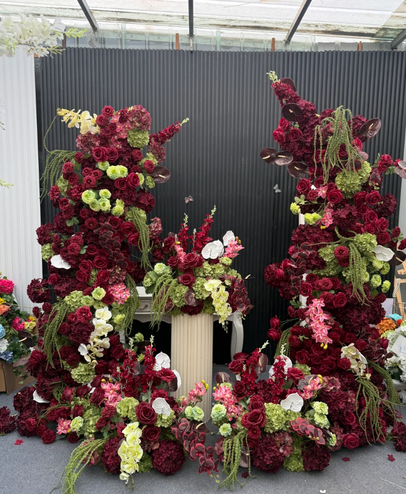 Artificial  flower green leaf flower ball center decoration wedding background flower arrangement customization