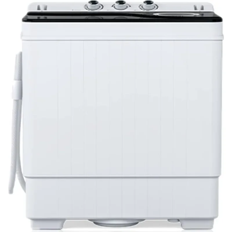 26LBS draagbare wasmachine, mini-twin-badwasmachine met wasmachine (18 lbs) en spinner (8 lbs) en ingebouwde pomp aftappen