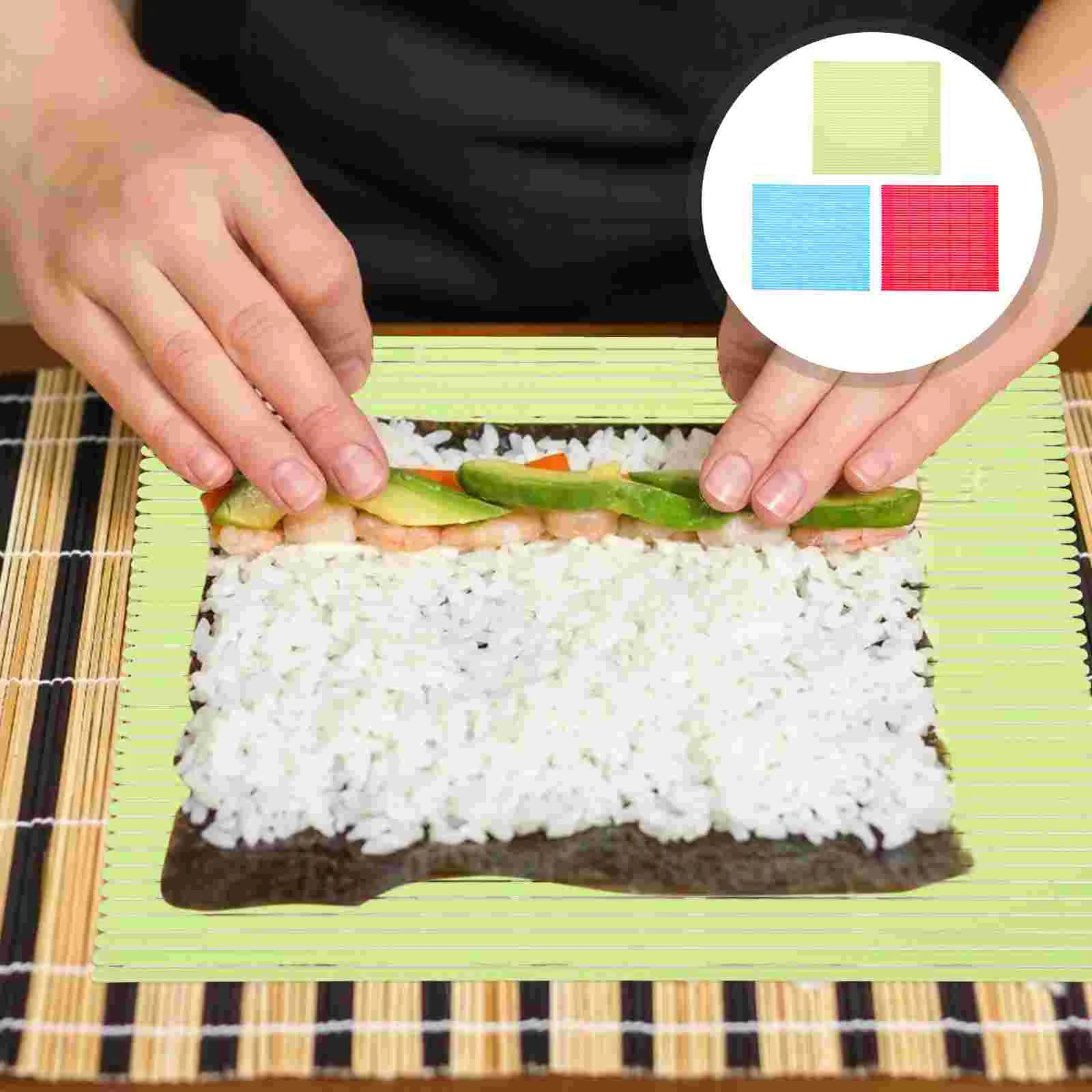

3 Pcs Sushi Roller Rice Rolling Mats Homemade Gadget Plastic Curtain Convenient
