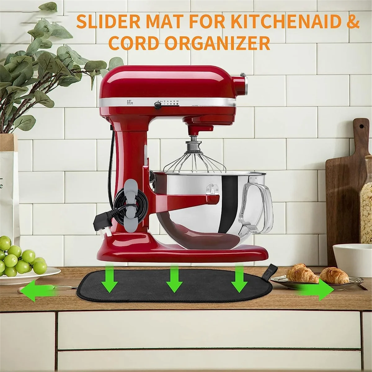 ABKR Gleitmatte für 6–8 l für Kitchenaid Standmixer, Gleitmatte kompatibel mit Kitchenaid Mixer-Zubehör