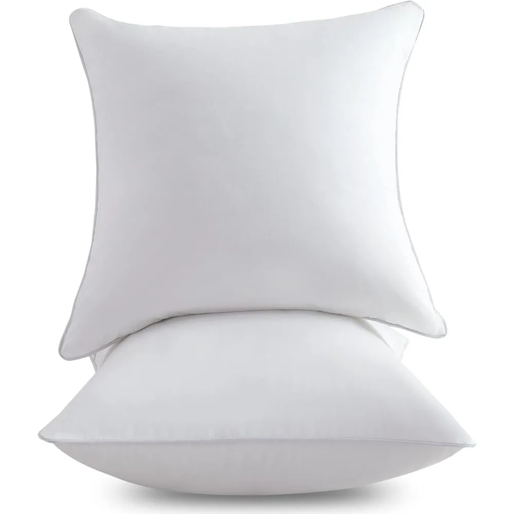 

20x20" Pillow Inserts (Set of 2) – 100% Cotton Cover, White Square Throw Pillows for Sofa