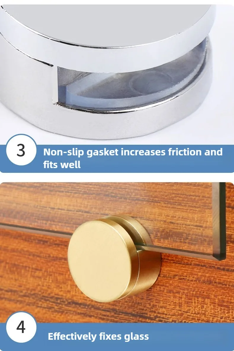 4 Stück Rostbeständige Spiegelhalterungen aus Reinkupfer/Zinklegierung für einfache Installation und sicheren Halt - Perfekt für Badezimmer und Make-up – Detail 16