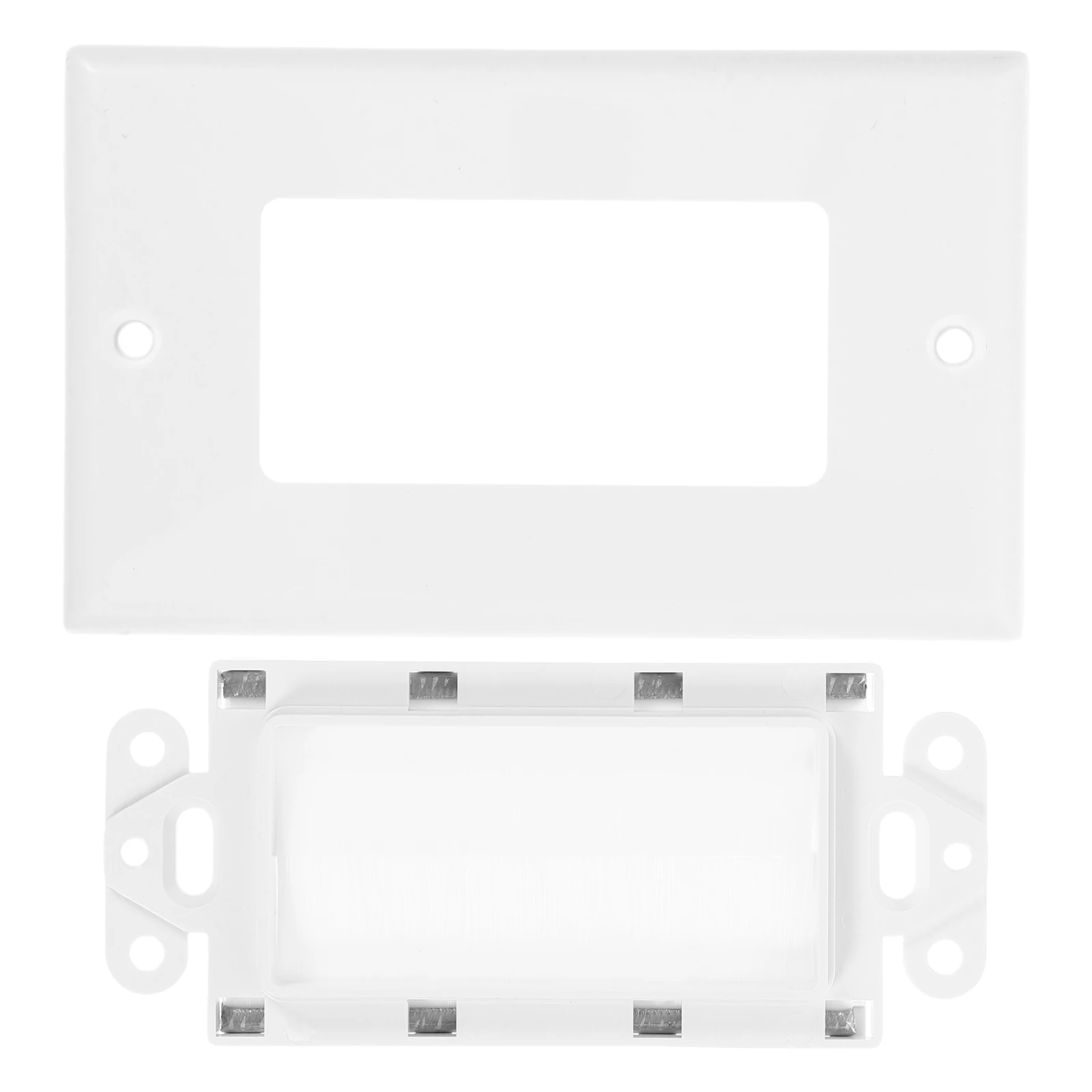 

2pcs Wall Brush Pass-Through Plate Multimedia Cable Entry Panel Efficient Cable Management Organizer Anti-Tangle Wire Brush