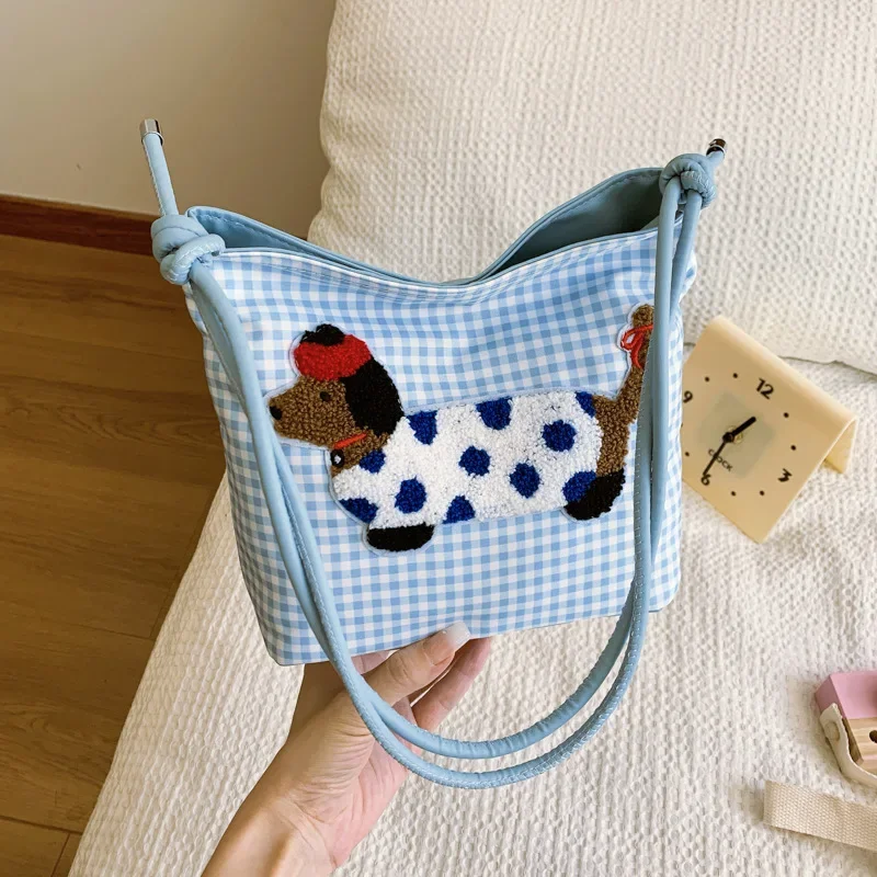 

Niche plaid bag women's versatile messenger bag shoulder underarm bag