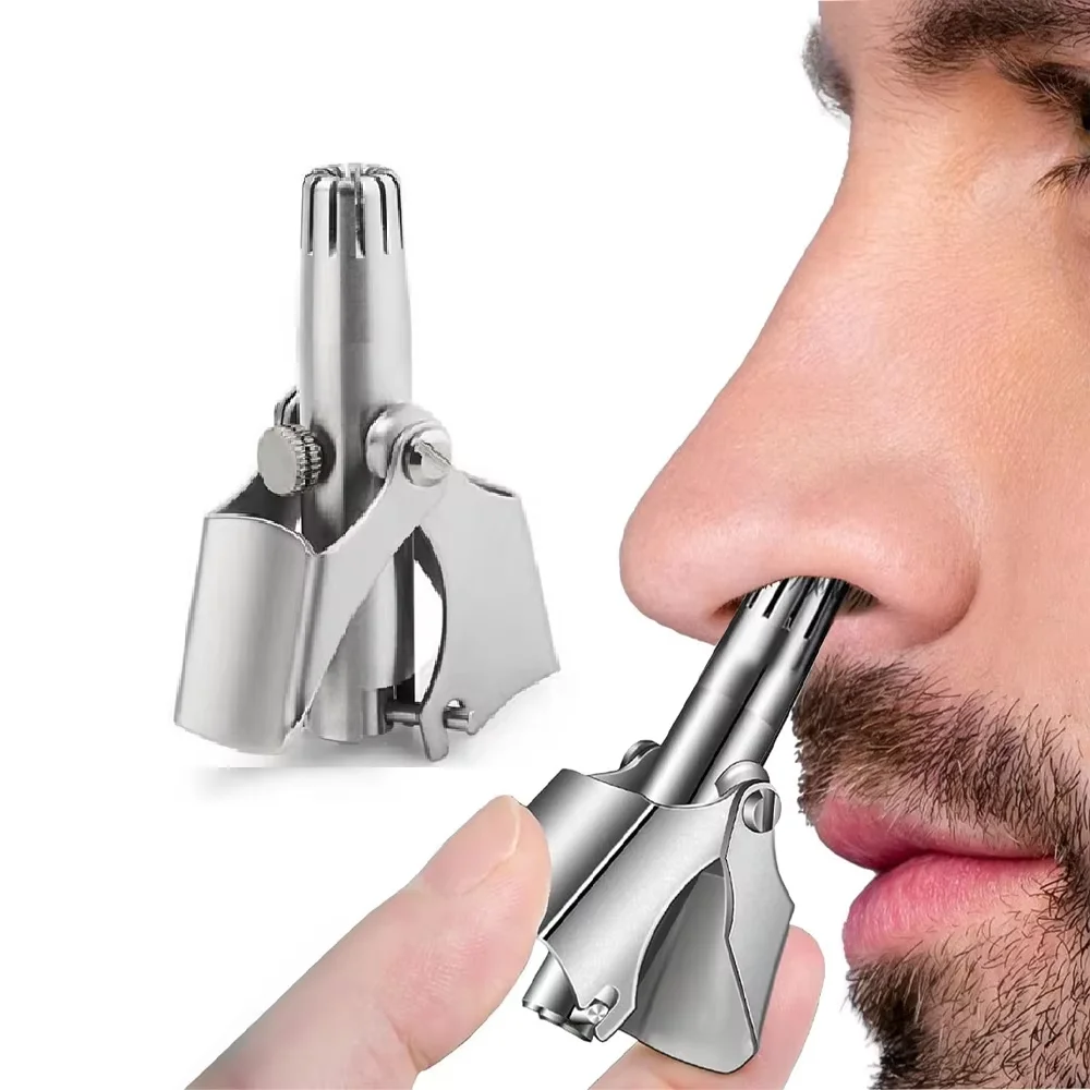 Portable Nose Hair Trimmer Washable Cleaning Stainless Steel Painless Ear Hair Trimming Nose Hair Removal Tools Men's Shaver