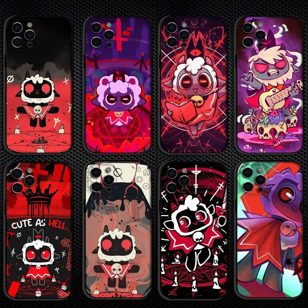 

C-Cult Of The Lamb Game Phone Case For iPhone 16,15,14,13,12,11 Plus,Pro Max, Others Soft Black Cover