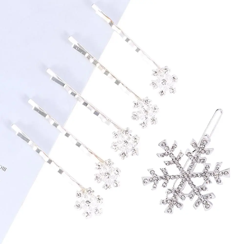 أزياء الزفاف الزفاف بنات الأميرة مجوهرات كريستال مشبك شعر ندفة الثلج دبوس الشعر