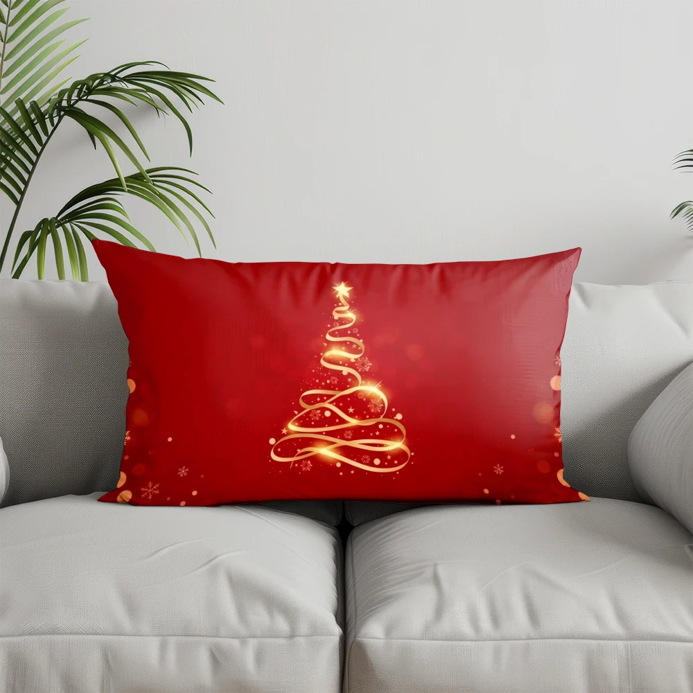 ديكور المنزل الغزلان ونجمة عيد الميلاد وسادة غطاء مناسبة ل أريكة غرفة نوم سيارة وسادة غطاء وسادة مستطيلة الظهر وسادة #3