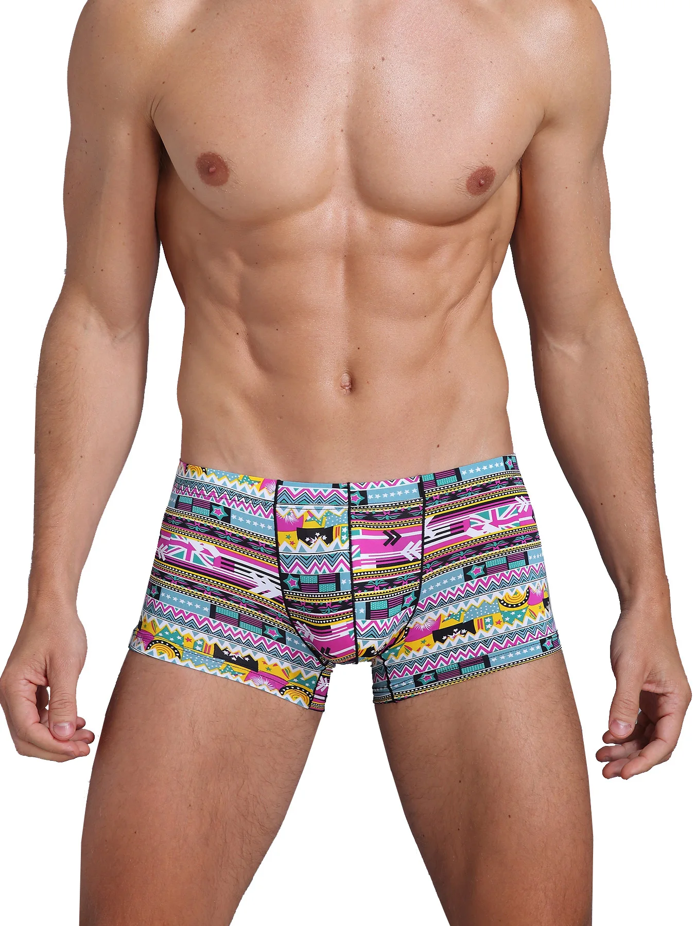 Men's Panties Fashion Printed Sexy Boxers Shorts Men Underpants Ultra Thin Seamless Underwear Ice Silk Boxers