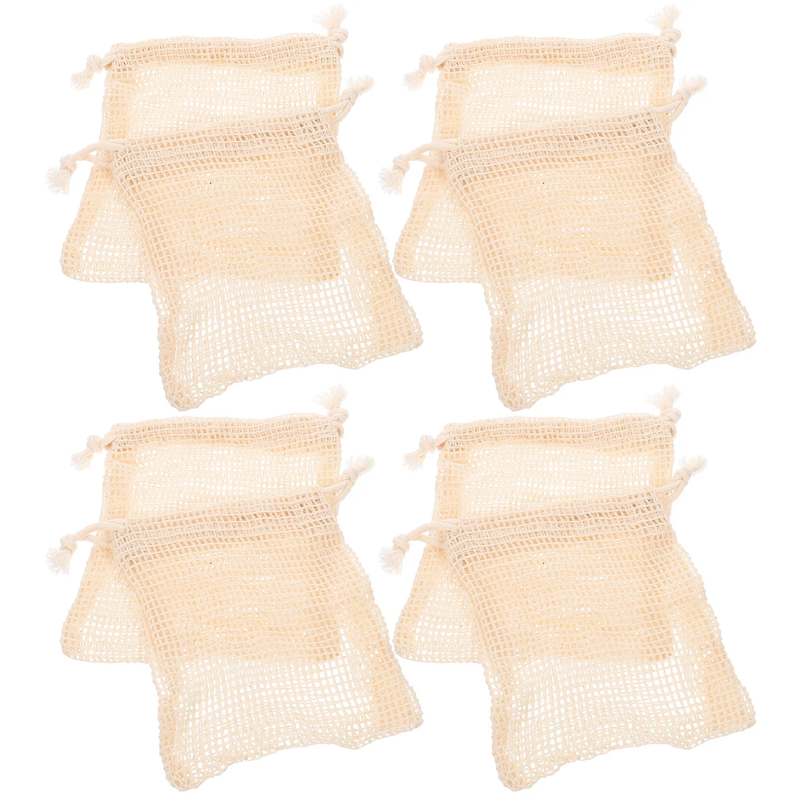 

8Pcs Cotton Linen Bathing Soap Bags Drawstring Design for Easy Storage and Drainage Soap Pouches Bubble Making Bags