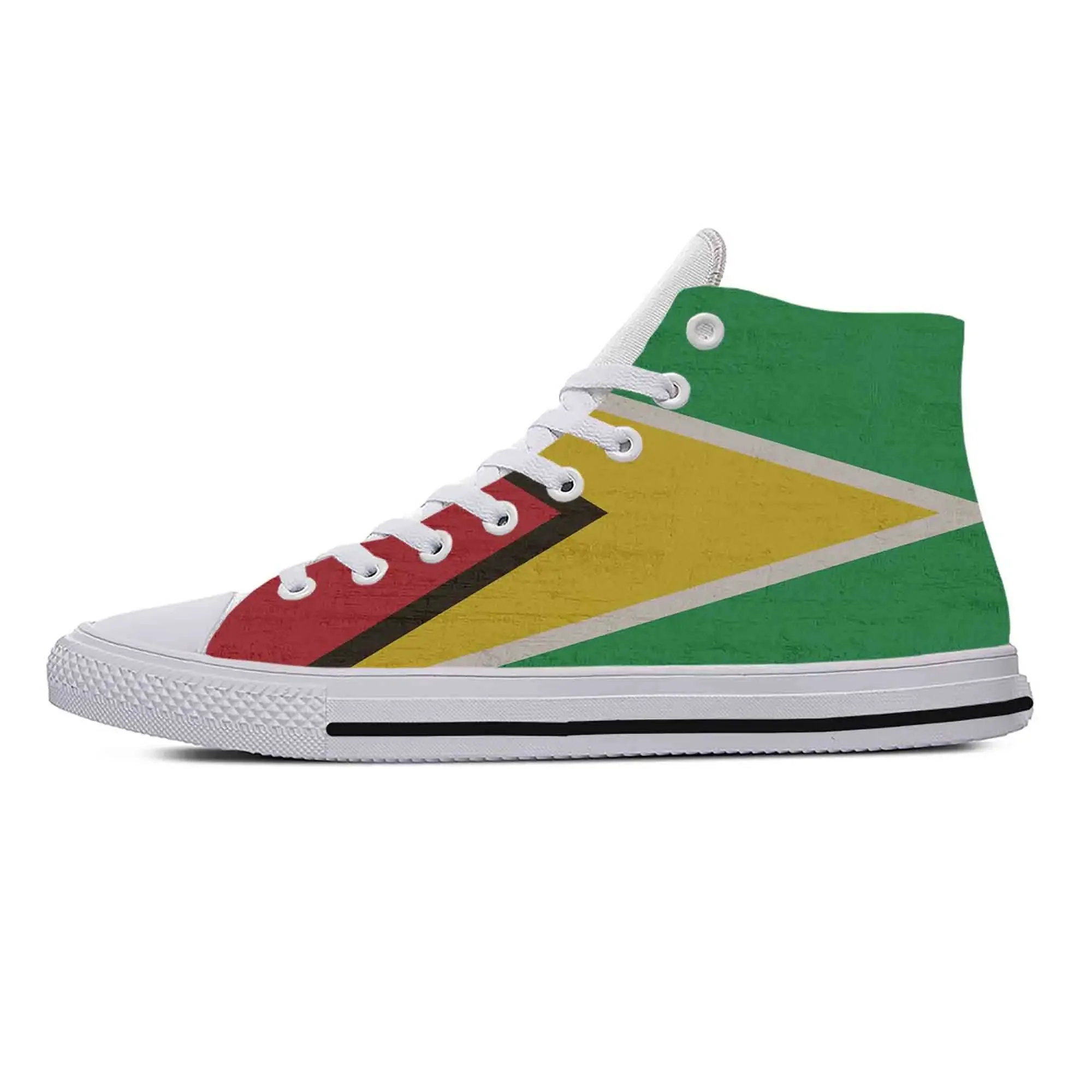 Hot Guyana Guyanaese Flag Patriotic Pride Fashion Casual Cloth Shoes High Top Comfortable Breathable 3D Print Men Women Sneakers