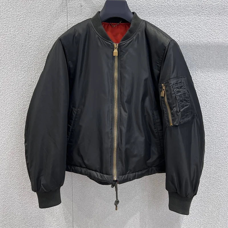 

High-quality women's American-style retro workwear pilot jacket in short style classical luxury coat 2592985