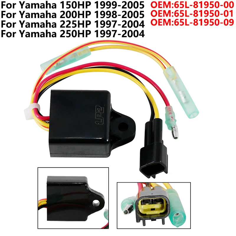 

CDI Igniter Unit Assy For Yamaha 225HP 250HP 1997-2004 150HP 1999-2005 200HP 1998-2005 OEM:65L-81950-00 65L-81950-01