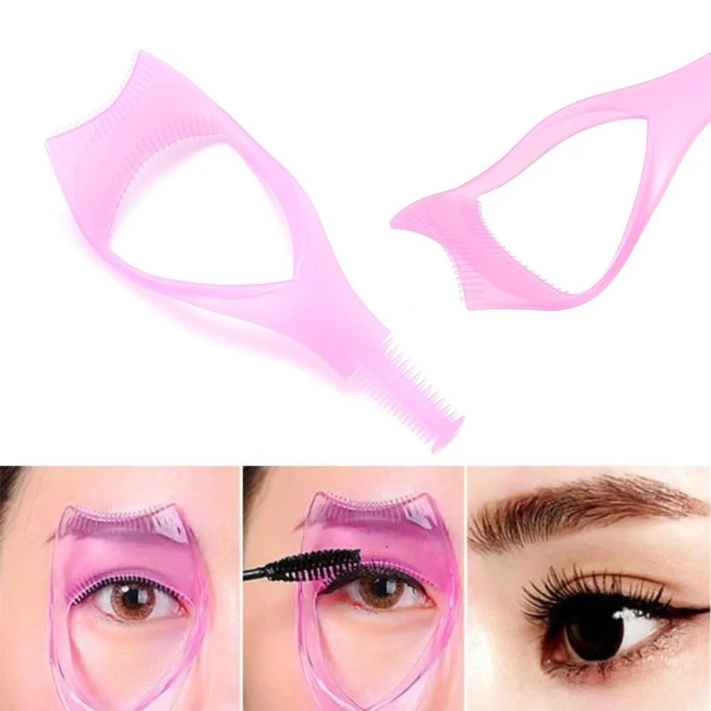 Asystent do eyelinera 3-w-1, szablon do rzęs, ochrona oczu, prowadnica, pędzelek do makijażu, kosmetyczny kryształowy aplikator do tuszu do rzęs.