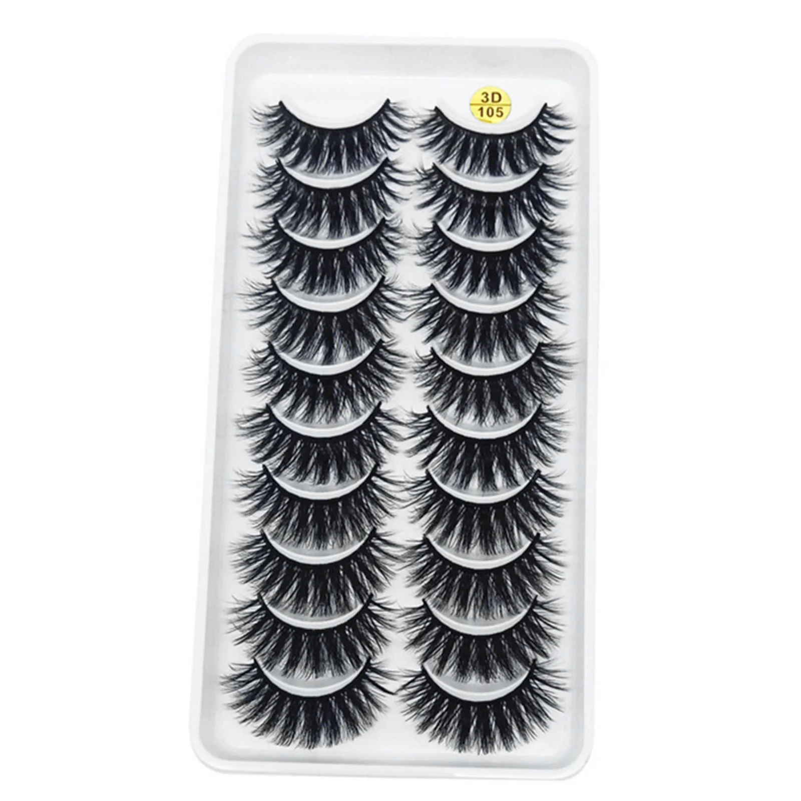 10 Pairs Long Thick Fluffy False Eyelashes Eyelash Thick Volume Long Wispy Lashes for Women and Young Girls