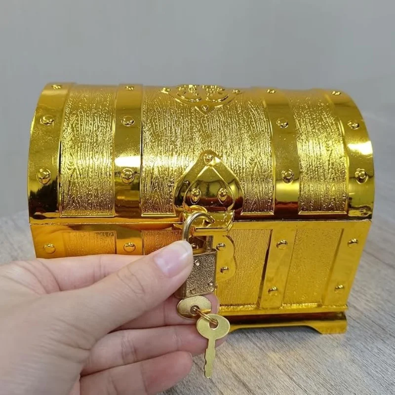 Pirate Treasure Chest Captain Gold Coins Treasure Hunt Game Money Bank Novelty Toy Party Favor Desktop Decor Gag Gift For Adults