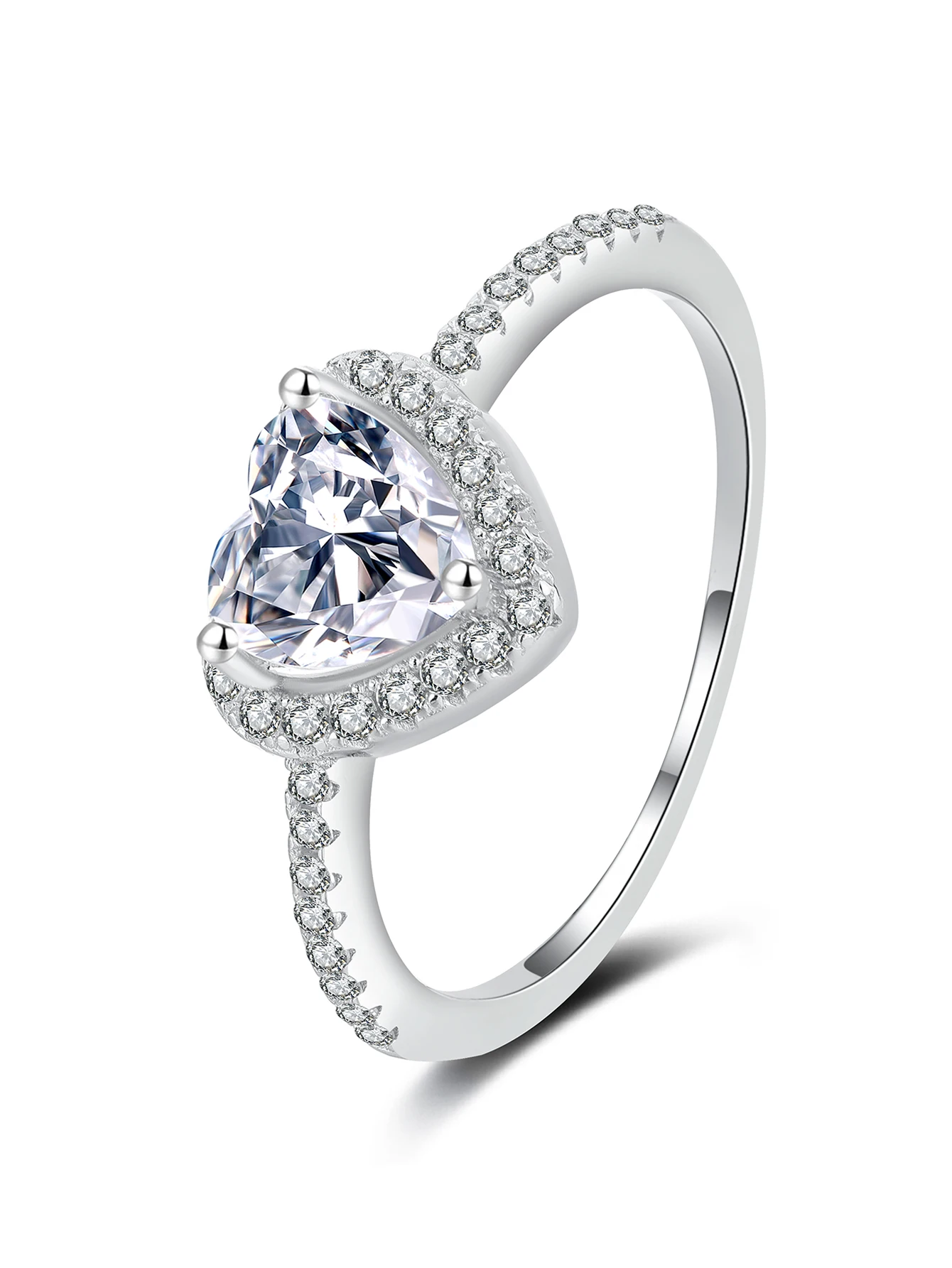 Anel de prata esterlina S925 europeu e americano luz luxo moda em forma de coração anel de prata para presentes de feriado, namoro, festas e uso diário, joias femininas de alta qualidade